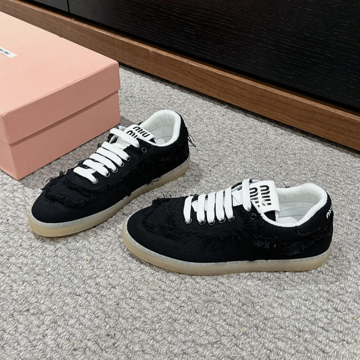 MIU MIU Dexun Sneaker Black Canvas