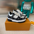 LOUIS VUITTON LV TRAINER MAXI SNEAKER IN WHITE MIX BLACK CALFSKIN