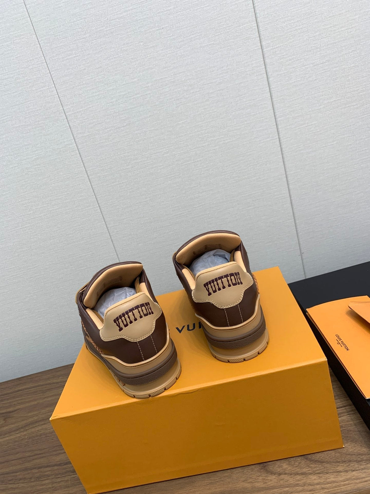 LOUIS VUITTON LV WOMEN'S TRAINER IN MARRON CALFSKIN