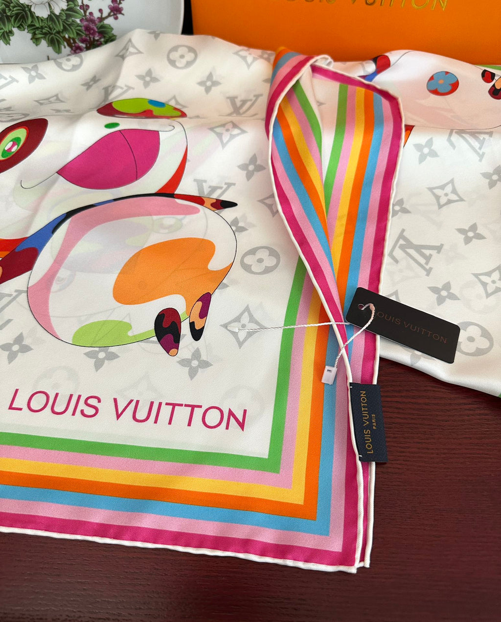 LOUIS VUITTON LV SCARF 90 CM IN SILK 738414