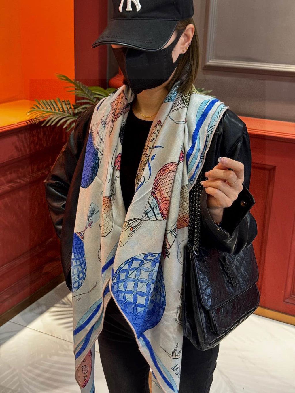 LOUIS VUITTON LV SCARF 140 CM IN WOOL MIX SILK 735798