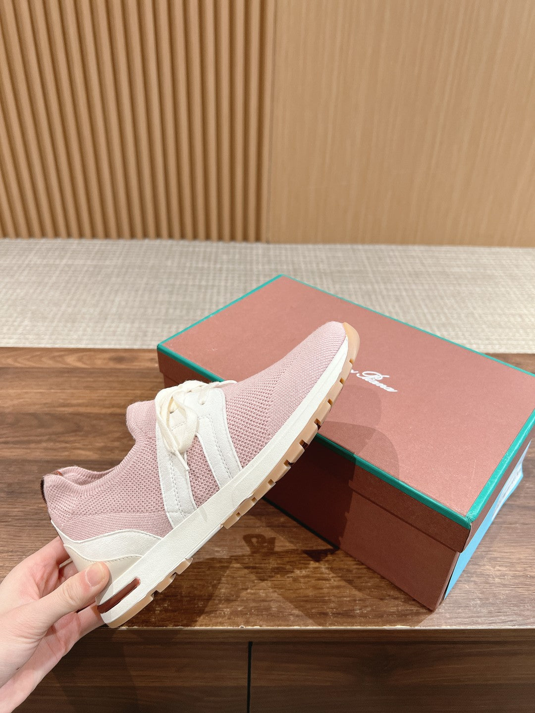LORO PIANA BASIC 360 FLEXY WALK SNEAKER LIGHT PINK FABRICS