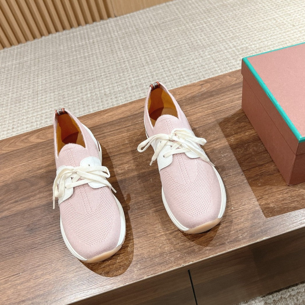 LORO PIANA BASIC 360 FLEXY WALK SNEAKER LIGHT PINK FABRICS