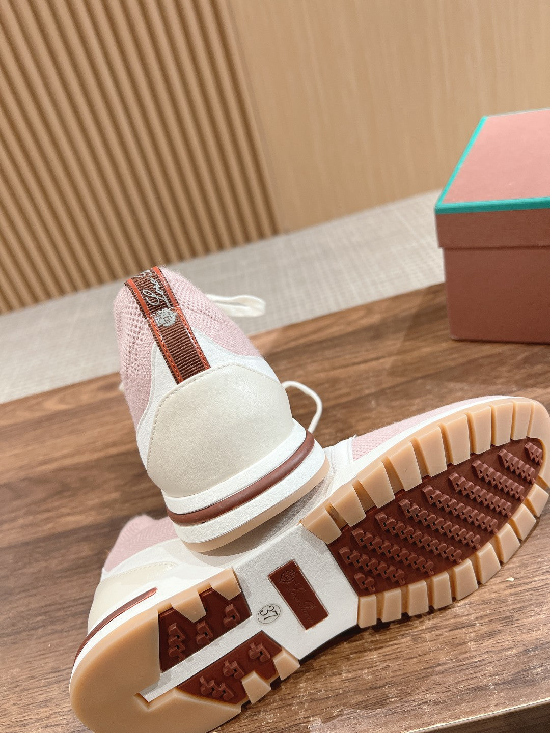LORO PIANA BASIC 360 FLEXY WALK SNEAKER LIGHT PINK FABRICS