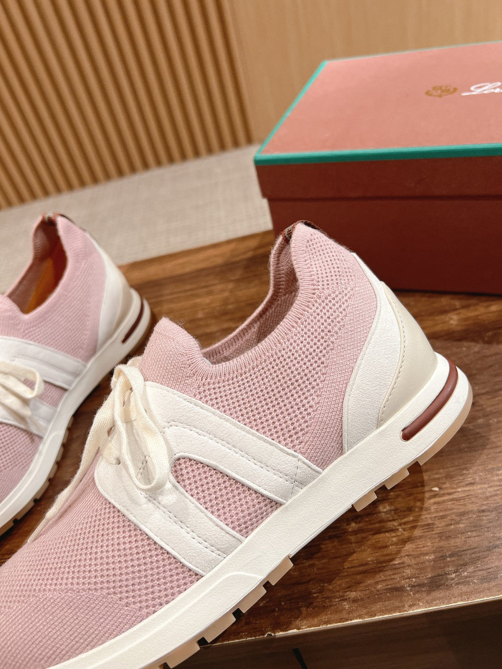 LORO PIANA BASIC 360 FLEXY WALK SNEAKER LIGHT PINK FABRICS