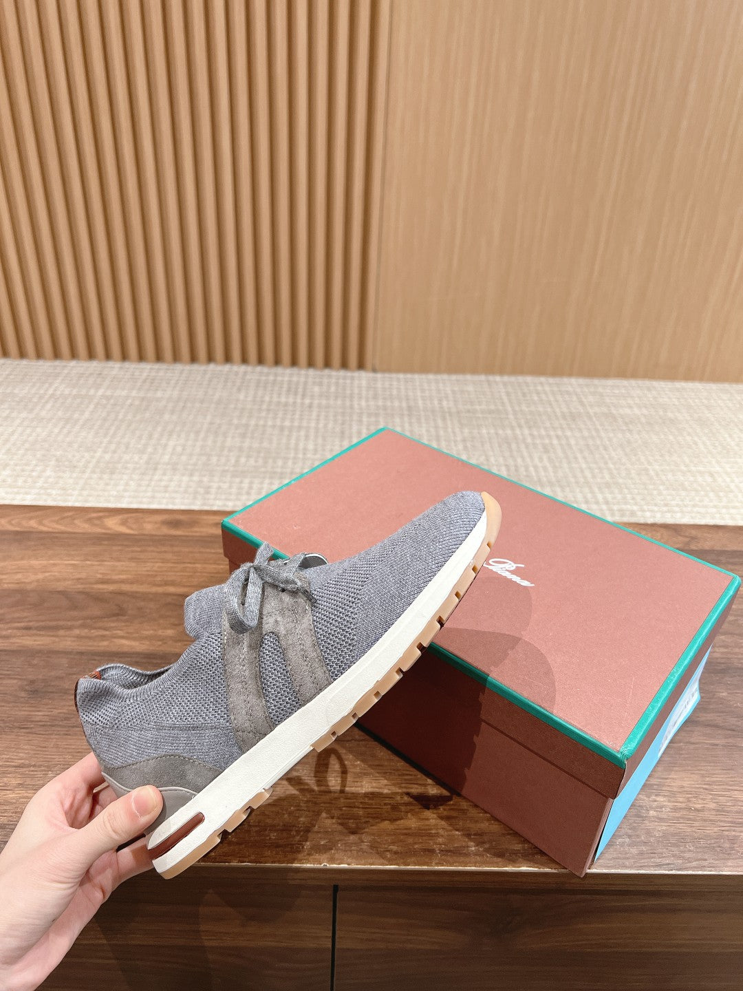 LORO PIANA BASIC 360 FLEXY WALK SNEAKER LIGHT GRAY FABRICS
