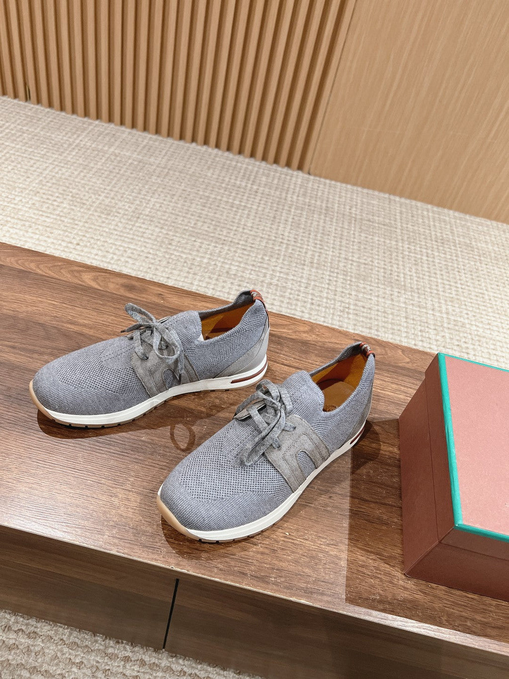 LORO PIANA BASIC 360 FLEXY WALK SNEAKER LIGHT GRAY FABRICS