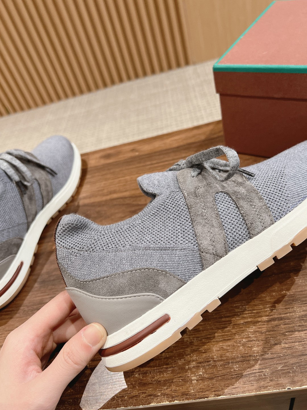 LORO PIANA BASIC 360 FLEXY WALK SNEAKER LIGHT GRAY FABRICS