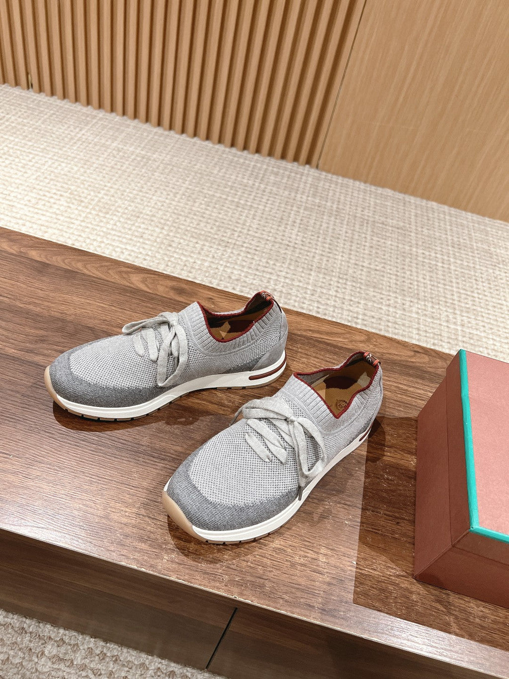 LORO PIANA BASIC 360 FLEXY WALK SNEAKER LIGHT GRAY AND GRAY FABRICS
