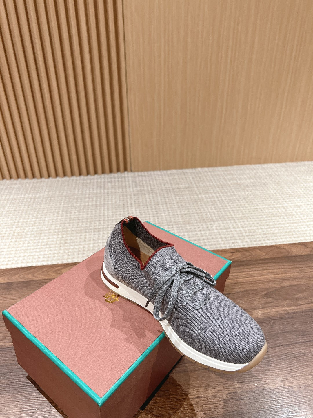 LORO PIANA BASIC 360 FLEXY WALK SNEAKER GRAY FABRICS