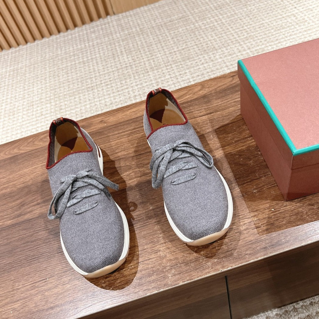 LORO PIANA BASIC 360 FLEXY WALK SNEAKER GRAY FABRICS