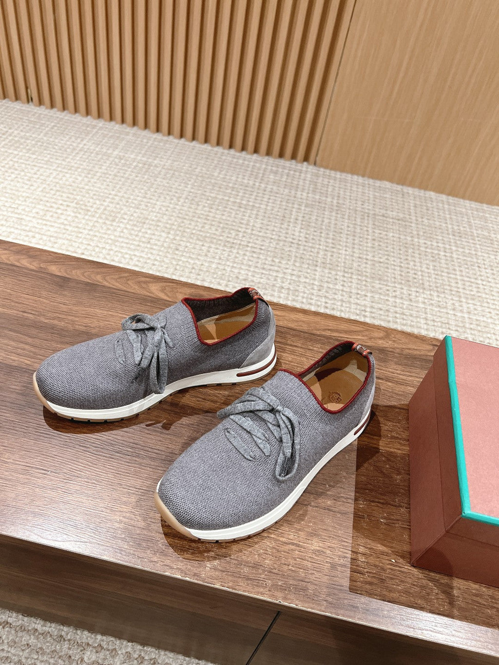 LORO PIANA BASIC 360 FLEXY WALK SNEAKER GRAY FABRICS