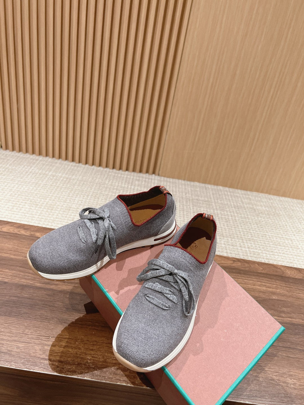 LORO PIANA BASIC 360 FLEXY WALK SNEAKER GRAY FABRICS