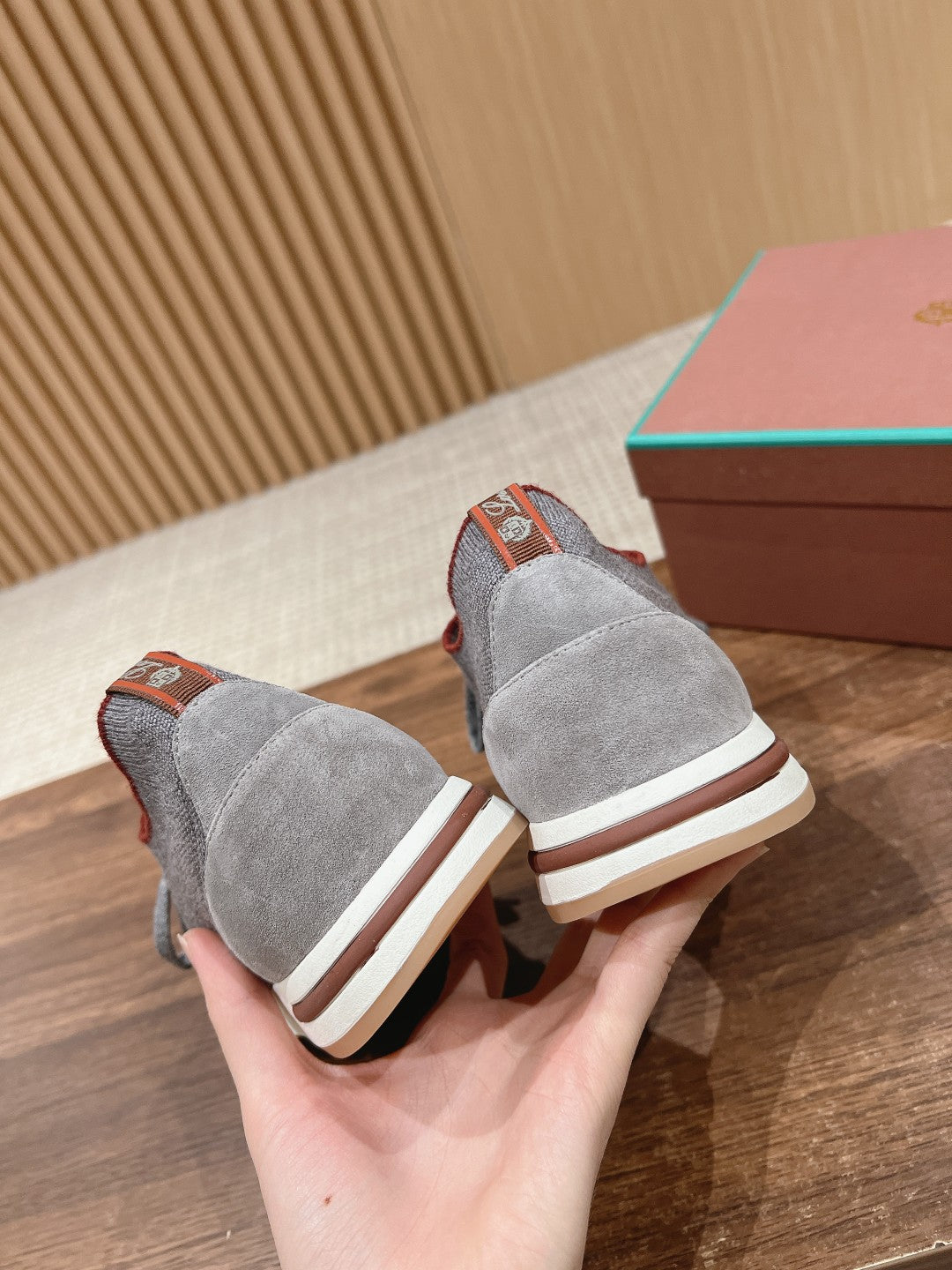 LORO PIANA BASIC 360 FLEXY WALK SNEAKER GRAY FABRICS