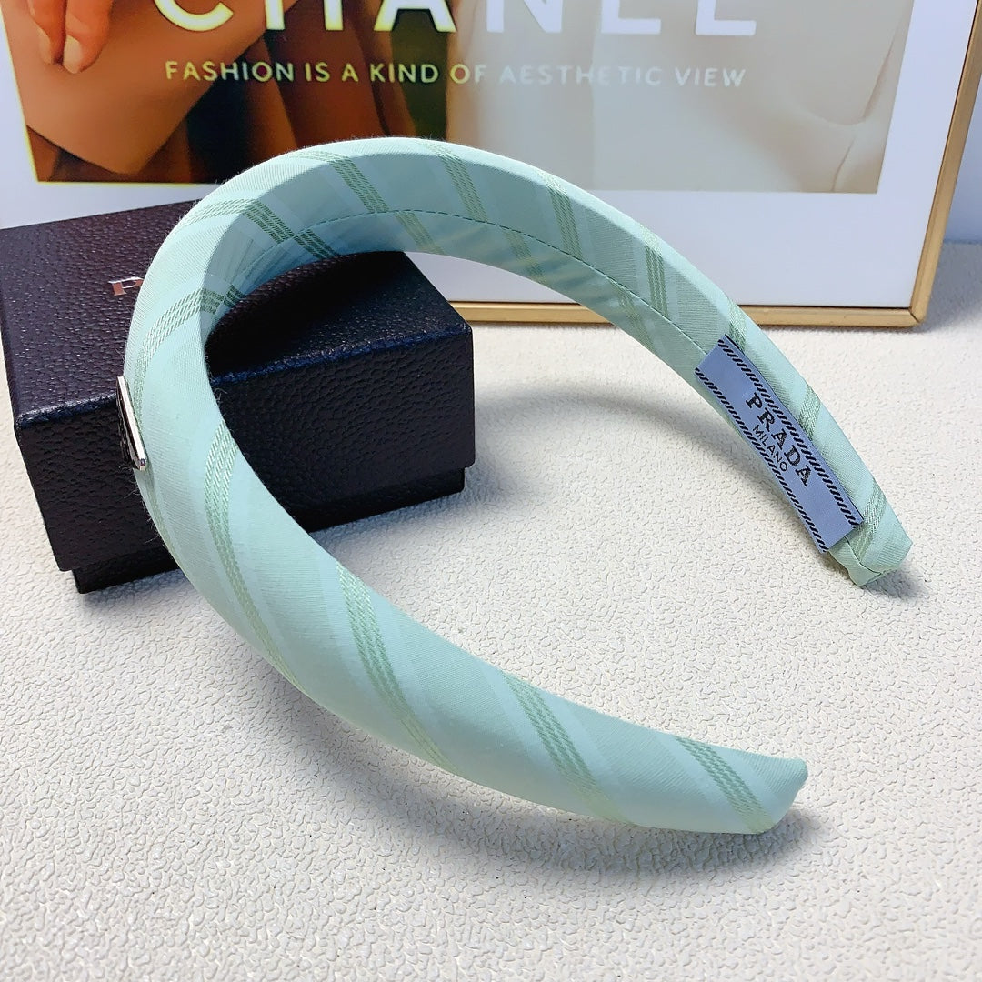 PRADA THICH HAIRBAND IN CELESTE BLUE COTTON 232294