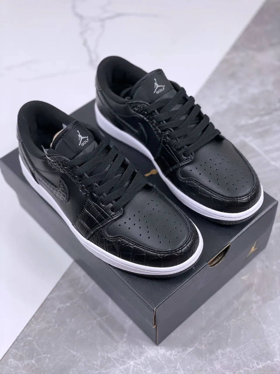Air Jordan 1 Low Golf Black Croc