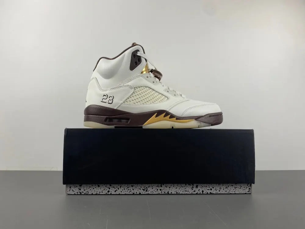 Air Jordan 5 White Burgundy - Hình 2