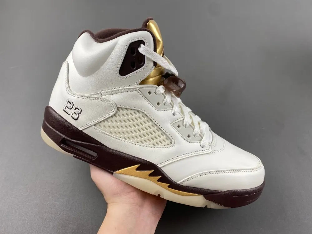 Air Jordan 5 White Burgundy