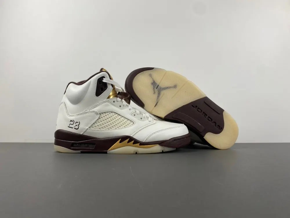 Air Jordan 5 White Burgundy - Hình 13