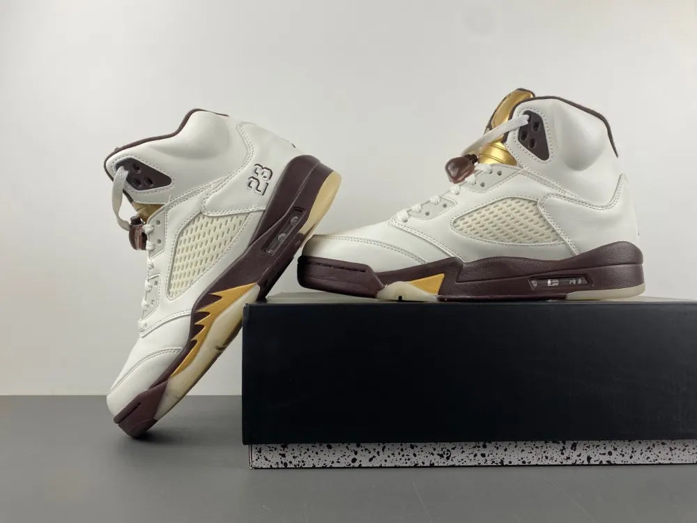 Air Jordan 5 White Burgundy - Hình 5