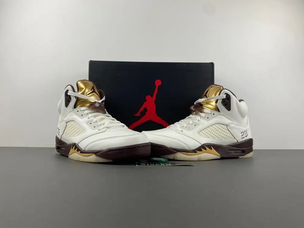 Air Jordan 5 White Burgundy - Hình 15