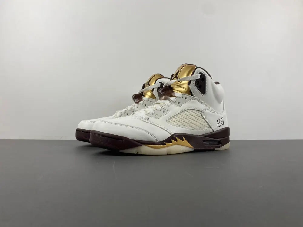 Air Jordan 5 White Burgundy - Hình 14