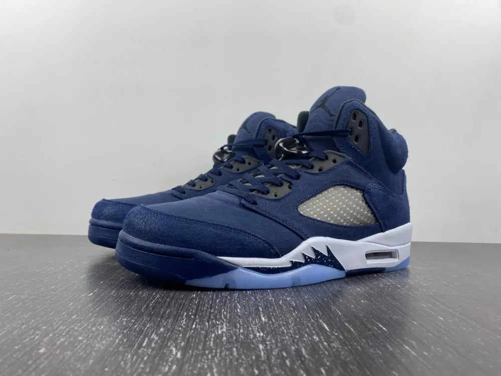 premium retro Air Jordan 5 Blue Suede - Hình 8