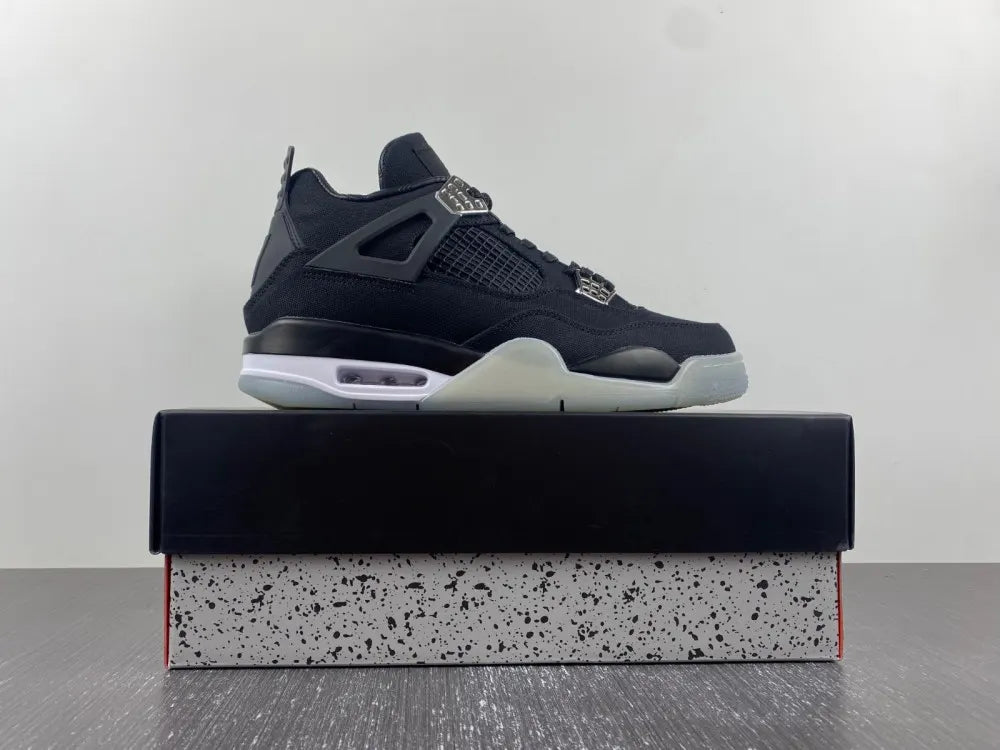 modern Jordan 4 Retro Black Canvas