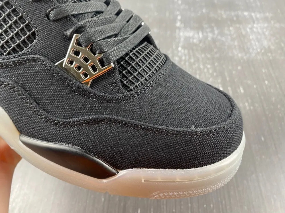 modern Jordan 4 Retro Black Canvas - Hình 9