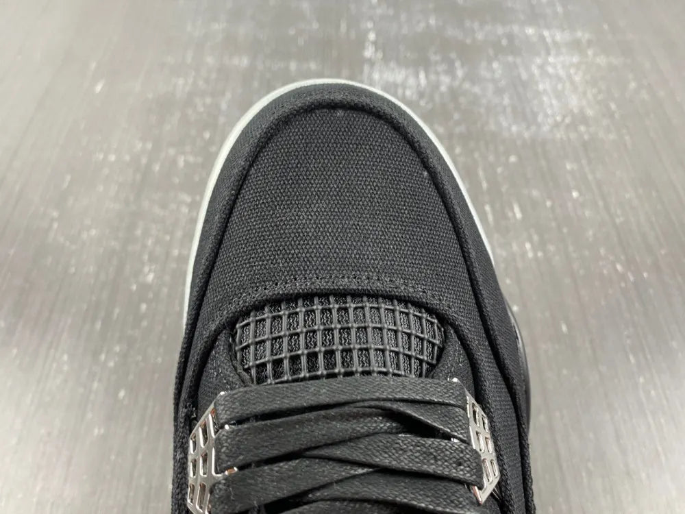 modern Jordan 4 Retro Black Canvas - Hình 6
