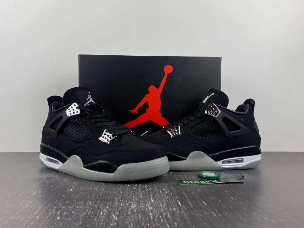 modern Jordan 4 Retro Black Canvas - Hình 4