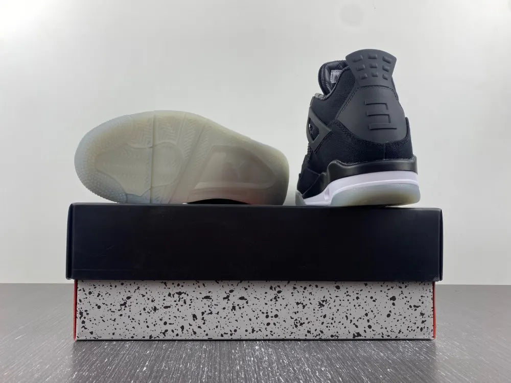 modern Jordan 4 Retro Black Canvas - Hình 2