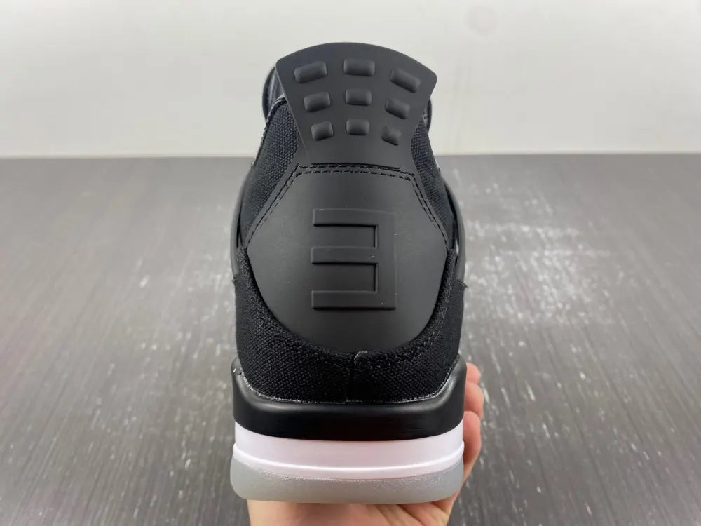 modern Jordan 4 Retro Black Canvas - Hình 7