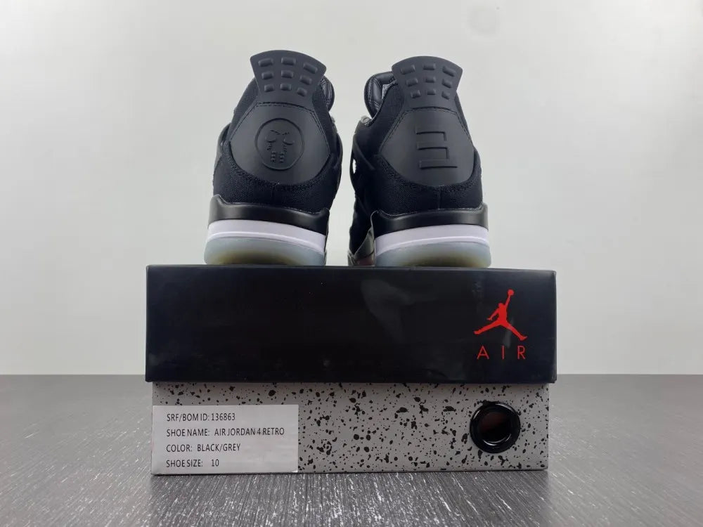 modern Jordan 4 Retro Black Canvas - Hình 14