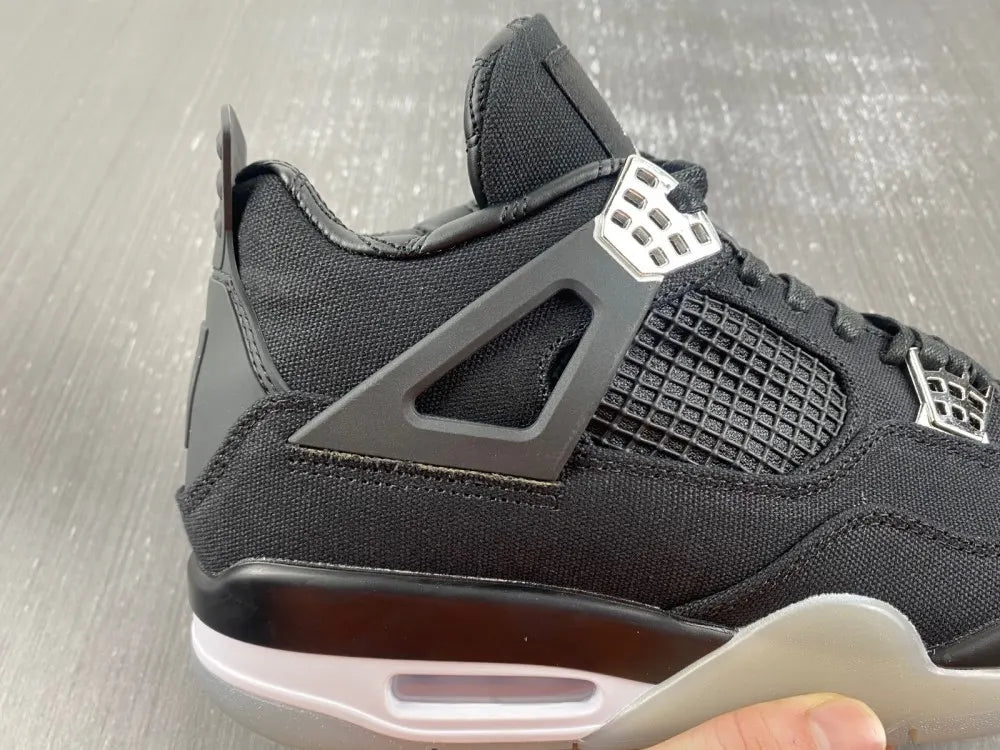 modern Jordan 4 Retro Black Canvas - Hình 10