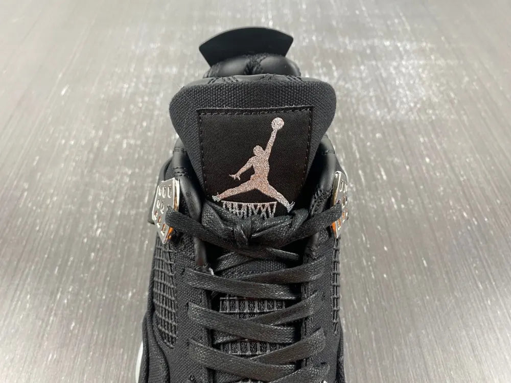 modern Jordan 4 Retro Black Canvas - Hình 17