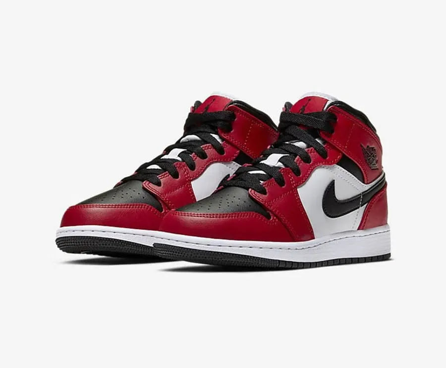Air Jordan 1 Mid Red Black White - Hình 4