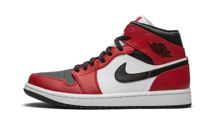 Air Jordan 1 Mid Red Black White - Hình 3