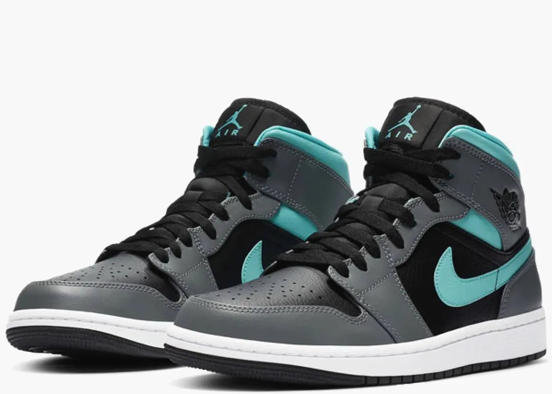 Air Jordan 1 Mid Grey Aqua - Hình 5