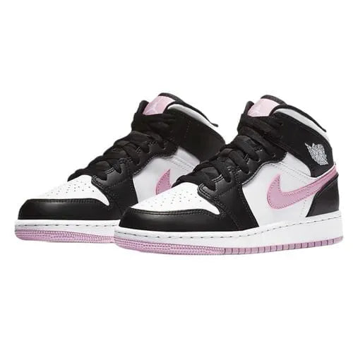 Air Jordan 1 Mid Black White Pink - Hình 3