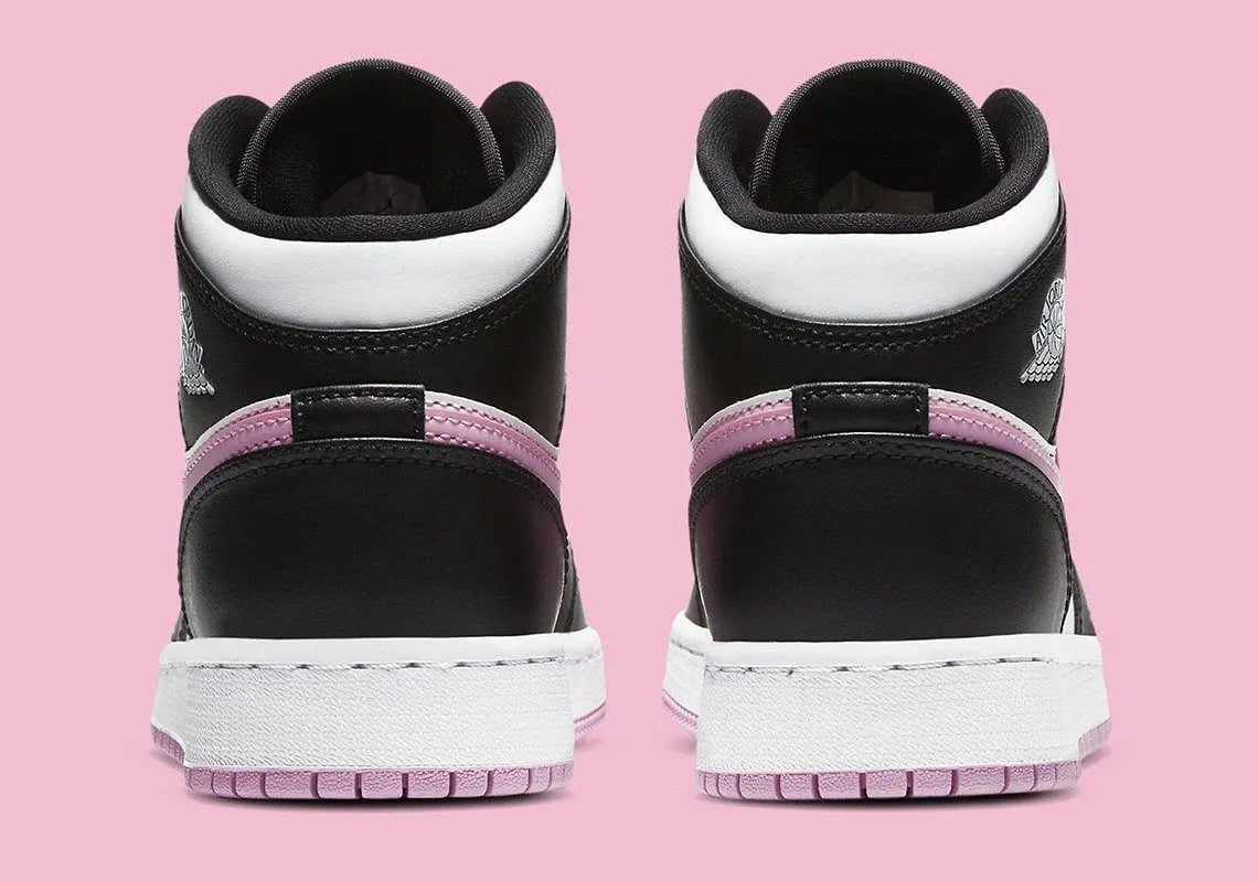 Air Jordan 1 Mid Black White Pink - Hình 2