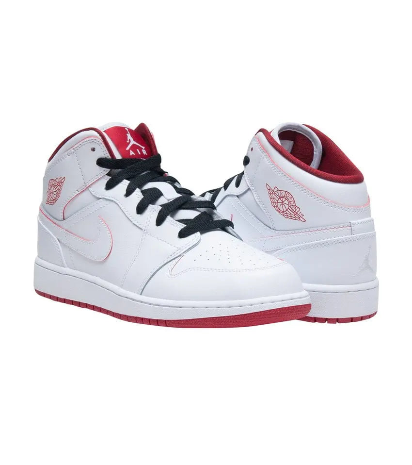 Jordan 1 Mid White Red - Hình 3