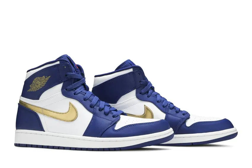 Air Jordan 1 Mid Blue Gold - Hình 5