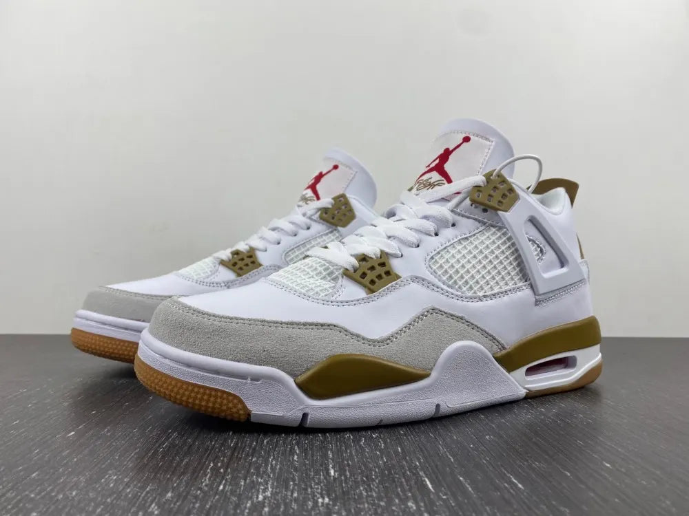 retro premium Air Jordan 4 White Gold - Hình 16