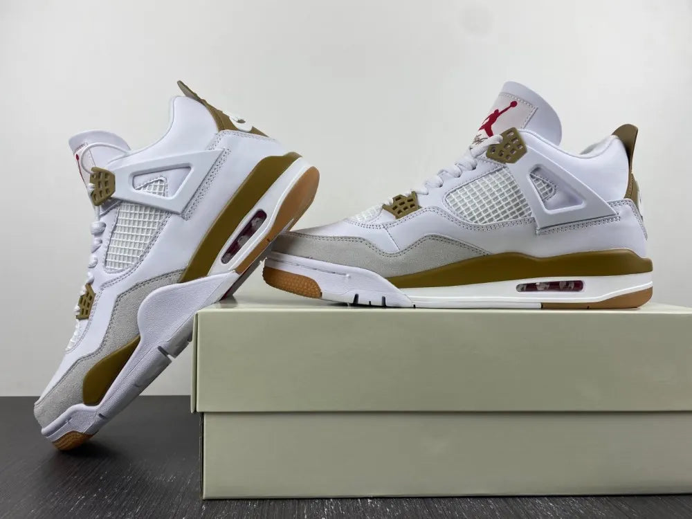 retro premium Air Jordan 4 White Gold