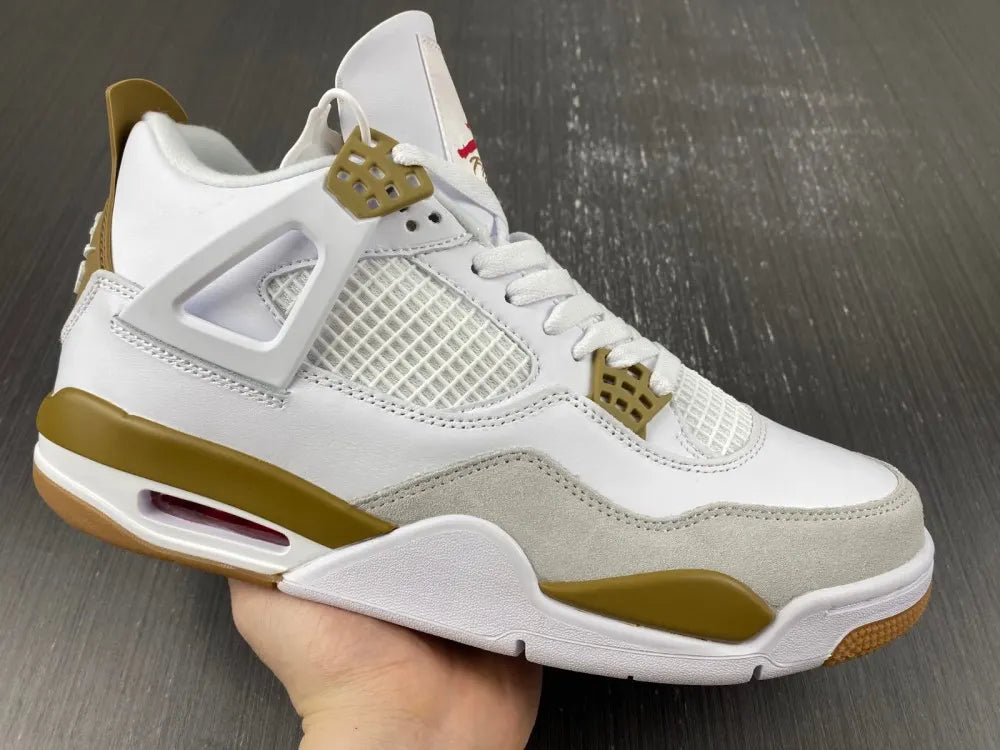 retro premium Air Jordan 4 White Gold - Hình 12