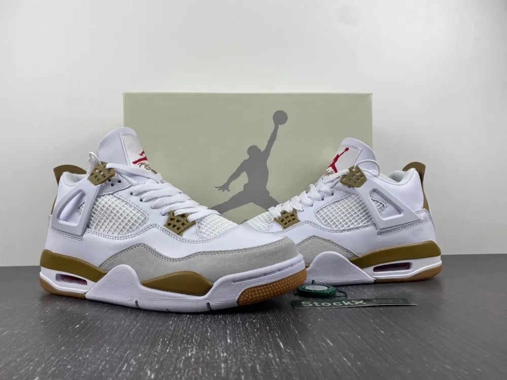 retro premium Air Jordan 4 White Gold - Hình 5