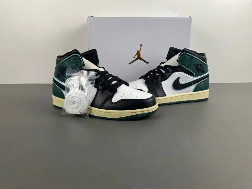 Air Jordan 1 Mid Green Black - Hình 5