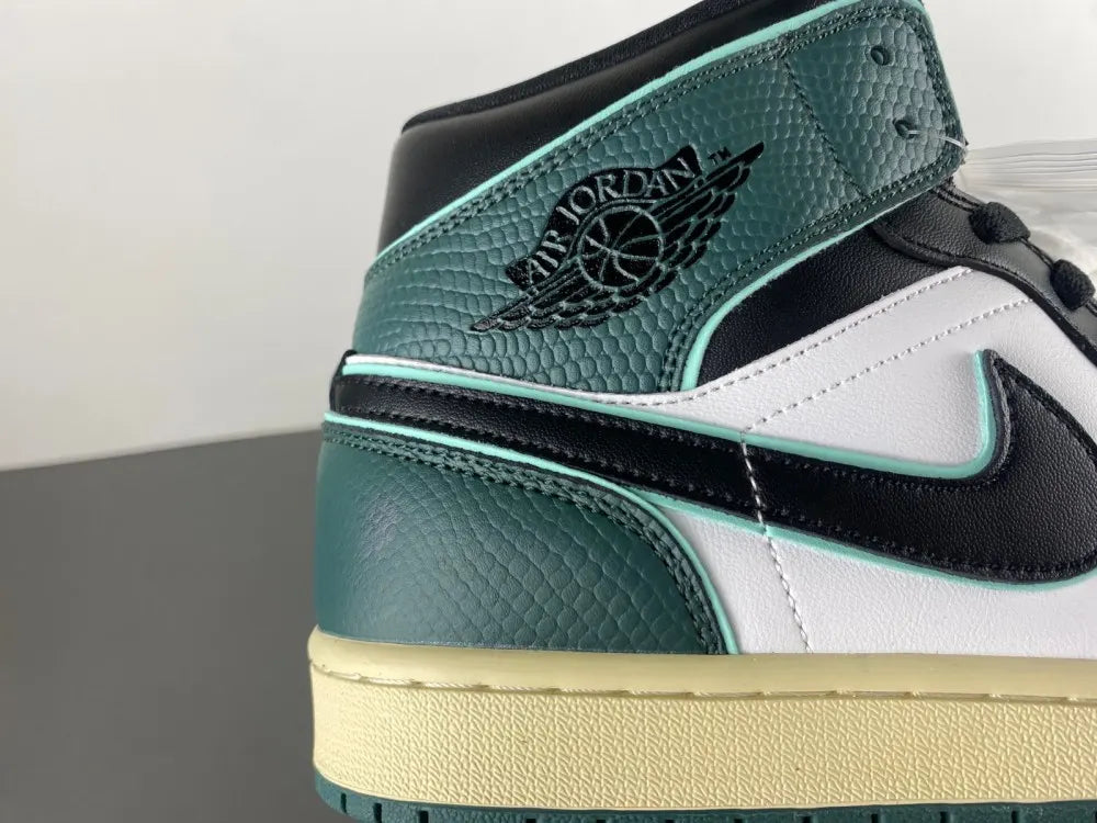 Air Jordan 1 Mid Green Black - Hình 8