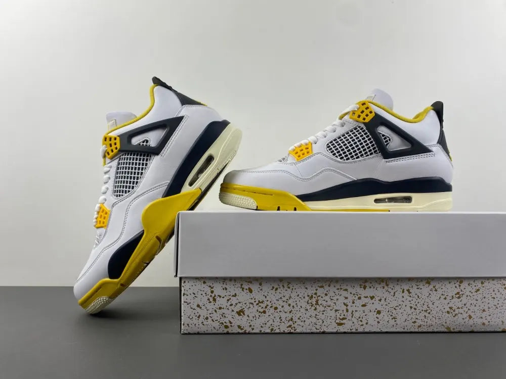 retro Air Jordan 4 White/Yellow - Hình 5